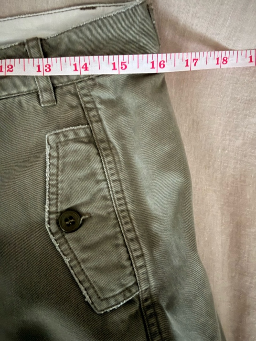 J.Crew Olive Green Wide-Leg Chino Pants | Utility Pocket Detail | 100% Cotton - Picture 8 of 15